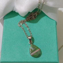 Load image into Gallery viewer, Mojave Turquoise & Opal Microcut Pendant Necklace by Victor Chee Navajo