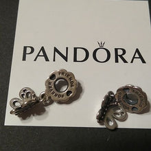 Load image into Gallery viewer, Pandora Butterfly Dangles "Friends Forever" 2 part Charm. 790531