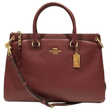 Load image into Gallery viewer, COACH F77884 Pebbled Leather Mia Satchel, IM/Wine