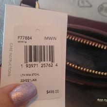 Load image into Gallery viewer, COACH F77884 Pebbled Leather Mia Satchel, IM/Wine