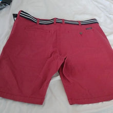 Load image into Gallery viewer, Lee Men's Walker Flat Front Shorts with Belt, Burnt Red, 40