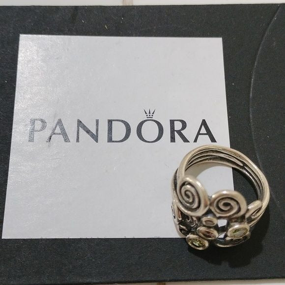 Pandora Autumn Winds Ring w/ CZs, size 6.5