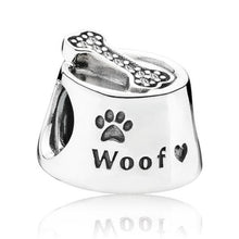 Load image into Gallery viewer, Pandora Woof Dog Bowl Charm Retired Sterling Silver 791708cz