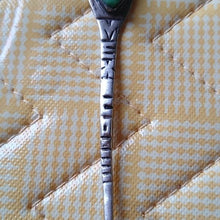 Load image into Gallery viewer, Set of 3 Vintage Mexico Sterling Silver Collectible Spoons, Green Stones