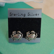 Load image into Gallery viewer, Sterling Silver Dolphins, Crabs + Shells Post Earrings, 3 pair