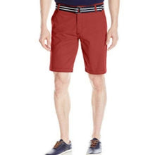 Load image into Gallery viewer, Lee Men's Walker Flat Front Shorts with Belt, Burnt Red, 40