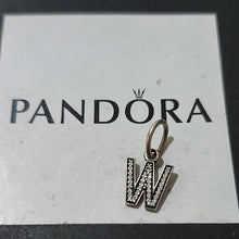 Load image into Gallery viewer, Pandora Retired Sterling Silver Alphabet Letter W Dangle - 791335CZ