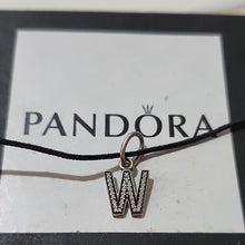 Load image into Gallery viewer, Pandora Retired Sterling Silver Alphabet Letter W Dangle - 791335CZ
