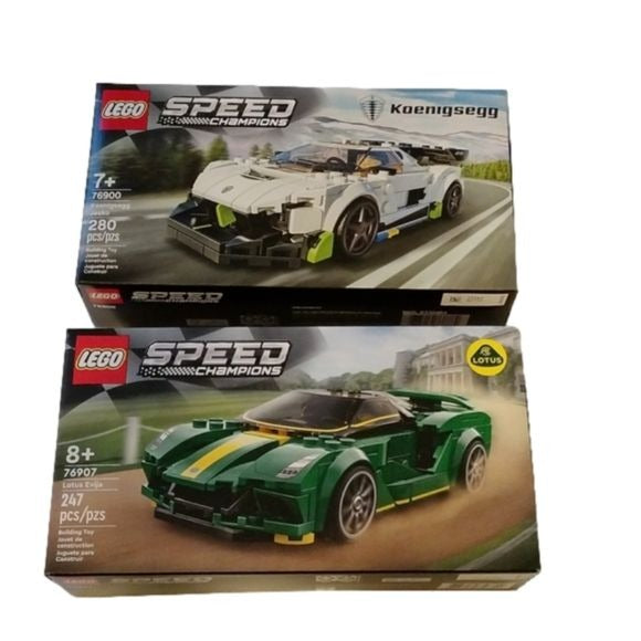 Lego Speed Champions 76900 Koenigsegg Jesko & 76907 Lotus Evija Building Sets