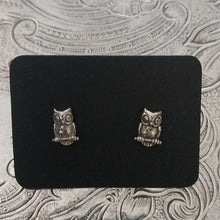 Load image into Gallery viewer, Sterling Silver Stud Owls, Teddy Bears + Ladybugs Earrings, 3 pair
