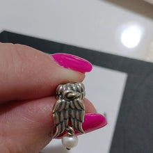 Load image into Gallery viewer, Pandora Sterling Silver Guardian Angel Dangle Bead w/ White Pearl - 790975p