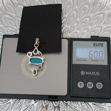 Load image into Gallery viewer, Sterling Silver, Turquoise, Topaz + Peridot Oval Pendant