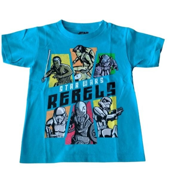 Boys Star Wars Rebels Distressed Look Character T-shirt, Turquoise, 4