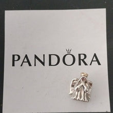 Load image into Gallery viewer, Pandora Retired Sterling Silver Divine Angel Charm 14K Gold Halo - 791770