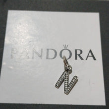 Load image into Gallery viewer, Pandora Sterling Silver Alphabet Letter N Dangle w/ Clear Zirconia - 791326cz