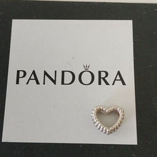 Load image into Gallery viewer, Pandora Sterling Silver Beaded Open Heart Charm 797516