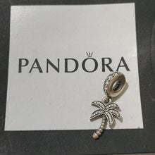 Load image into Gallery viewer, Pandora Sterling Silver Sparkling Palm Tree Dangle Travel Charm w/CZ 791540