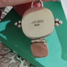 Load image into Gallery viewer, Signed Lori Bonn Sterling Silver, Amber + Amethyst Cushion Pendant