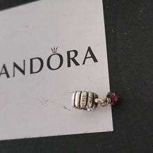 Load image into Gallery viewer, Pandora Retired Sterling Silver Garnet January Birthstone Dangle - 790166GR