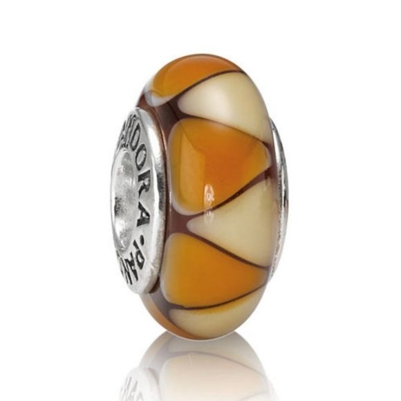 Pandora Retired Captivating Amber Murano Glass Bead - 790638