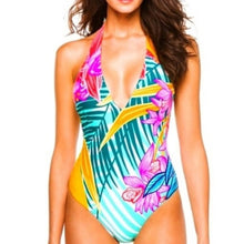 Load image into Gallery viewer, Trina Turk Women's V-Plunge One Piece Swimsuit, Terra Nostra, Multi, Size 10