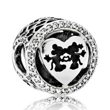 Load image into Gallery viewer, Pandora Retired Mickey & Minnie Mouse Love Disney Charm w/ CZs 791957cz