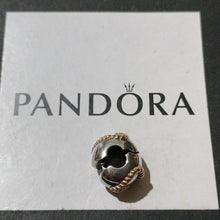 Load image into Gallery viewer, Pandora Retired Sterling Silver and 14K Gold Braided Heart Clip - 790599