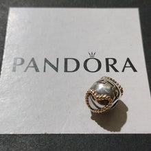 Load image into Gallery viewer, Pandora Retired Sterling Silver and 14K Gold Braided Heart Clip - 790599