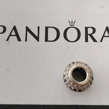 Load image into Gallery viewer, Pandora Retired Sterling Silver Shimmering Blossom Bead with Clear + Bla…