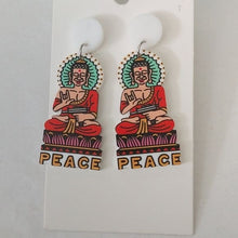 Load image into Gallery viewer, Peace Buddha + Retro Boom box Music Earrings, set of 2