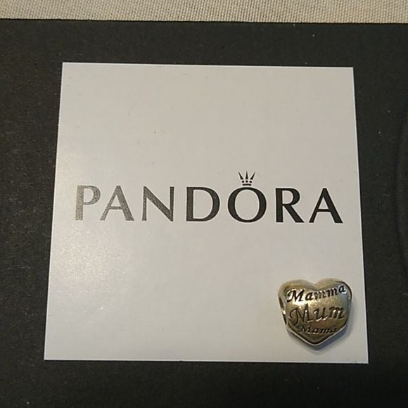 Pandora Mother's Love Heart Charm 791112 Sterling Silver 925 A…