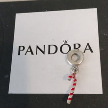 Load image into Gallery viewer, Pandora Sterling Silver Candy Cane Dangle Bead w/ Red Enamel 791193en09