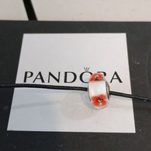Load image into Gallery viewer, Pandora Red + White Flowers Murano Sterling Silver Charm 791636
