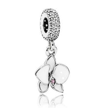 Load image into Gallery viewer, Pandora Retired Sterling Silver Orchid Dangle 791554en12
