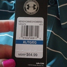 Load image into Gallery viewer, Under Armour Heat Gear Loose Fit Athletic Polo, Static Blue, Size XL