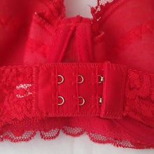 Load image into Gallery viewer, GYCL Classic Ultrathin Underwire Push Up 3/4 Lace Bra, Red, Size XL 40B