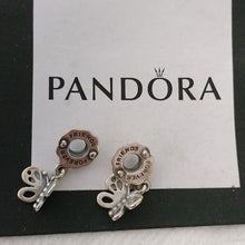 Load image into Gallery viewer, Pandora Butterfly Dangles "Friends Forever" 2 part Charm 790531