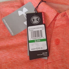 Load image into Gallery viewer, Under Armour Tour Tips Polo, Papaya Light Heather, Youth Large