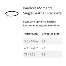 Load image into Gallery viewer, Pandora Single Black Braided Leather Bracelet 7.5"