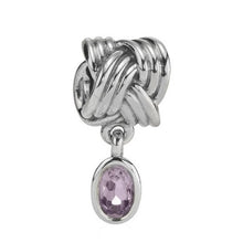Load image into Gallery viewer, Pandora Tied Together with Pink Amethyst Charm 790476PAM