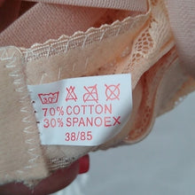 Load image into Gallery viewer, GYCL Ultrathin Underwire Push Up 3/4 Lace Bra, Peach, size Large 38B