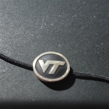 Load image into Gallery viewer, VT Virginia Tech Sterling Silver and Black Bracelet Charm