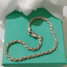 Load image into Gallery viewer, Diamond Cut Rope Chain Sterling Silver 7" Bracelet