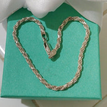 Load image into Gallery viewer, Diamond Cut Rope Chain Sterling Silver 7" Bracelet