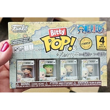 Load image into Gallery viewer, One Piece Monkey D. Luffy, Roronoa Zoa, Axe-Hand Morgan & Smoker Funko Bitty