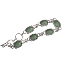 Load image into Gallery viewer, Green Apetite + Sterling Silver Chain Toggle Bracelet, up to 8"