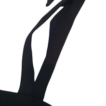 Load image into Gallery viewer, Investments Career Black/White Tie Front Blouse, Size Medium