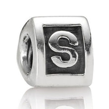 Load image into Gallery viewer, Pandora Retired Sterling Silver Alphabet Bead - Letter S - 790323S