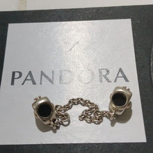 Load image into Gallery viewer, Pandora Sterling Silver + 14K Gold Heart + Crown Safety Chain - 791878-05