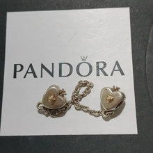 Load image into Gallery viewer, Pandora Sterling Silver + 14K Gold Heart + Crown Safety Chain - 791878-05